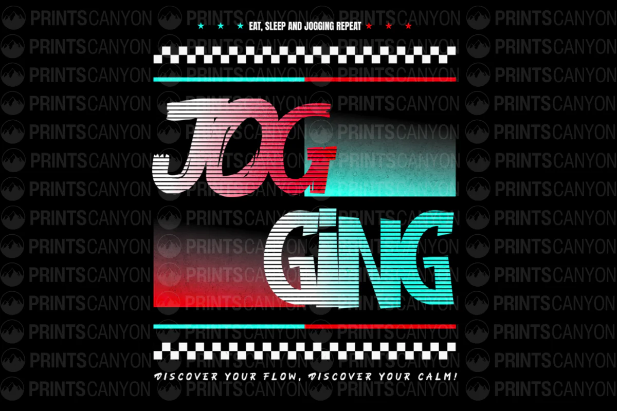 Jogging Repeat T-Shirt Design Discover Your Flow and Calm