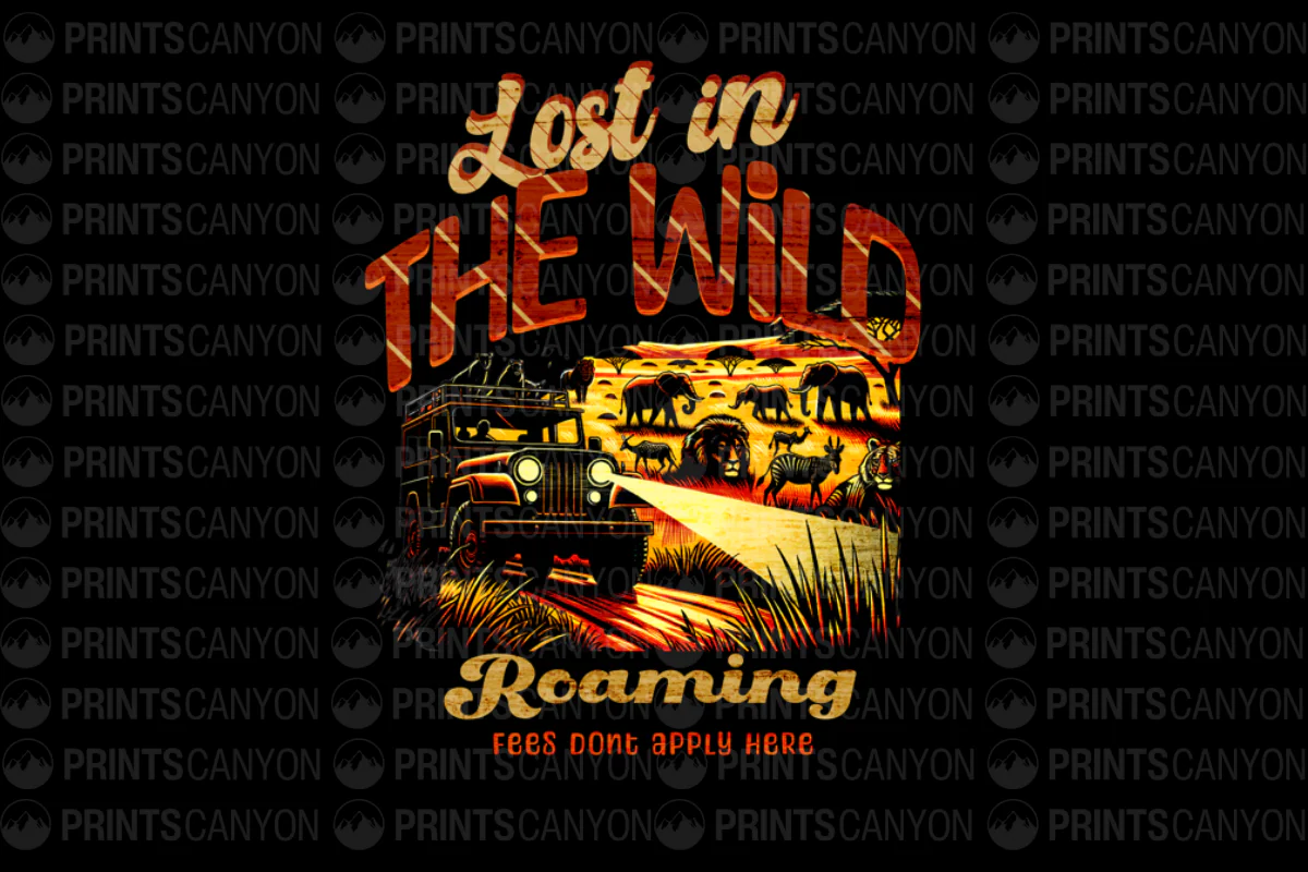 Lost in the Wild Roaming T-Shirt Design Adventure Nature Safari Wildlife