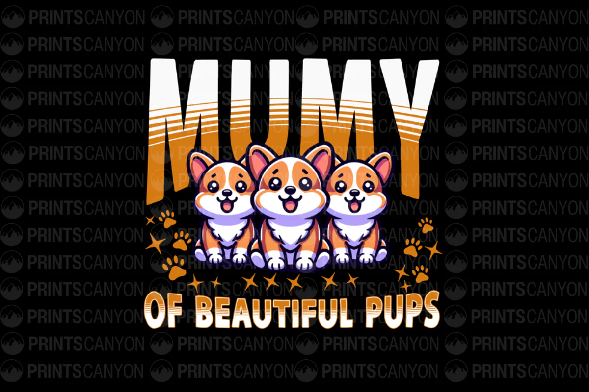 Mumy of Beautiful Pups Cute Corgi T-shirt Design for Dog Lovers