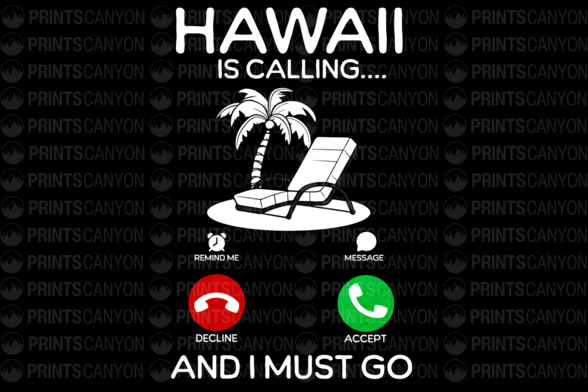 Hawaii Is Calling T-Shirt Design Eco-Friendly Vacation Fun