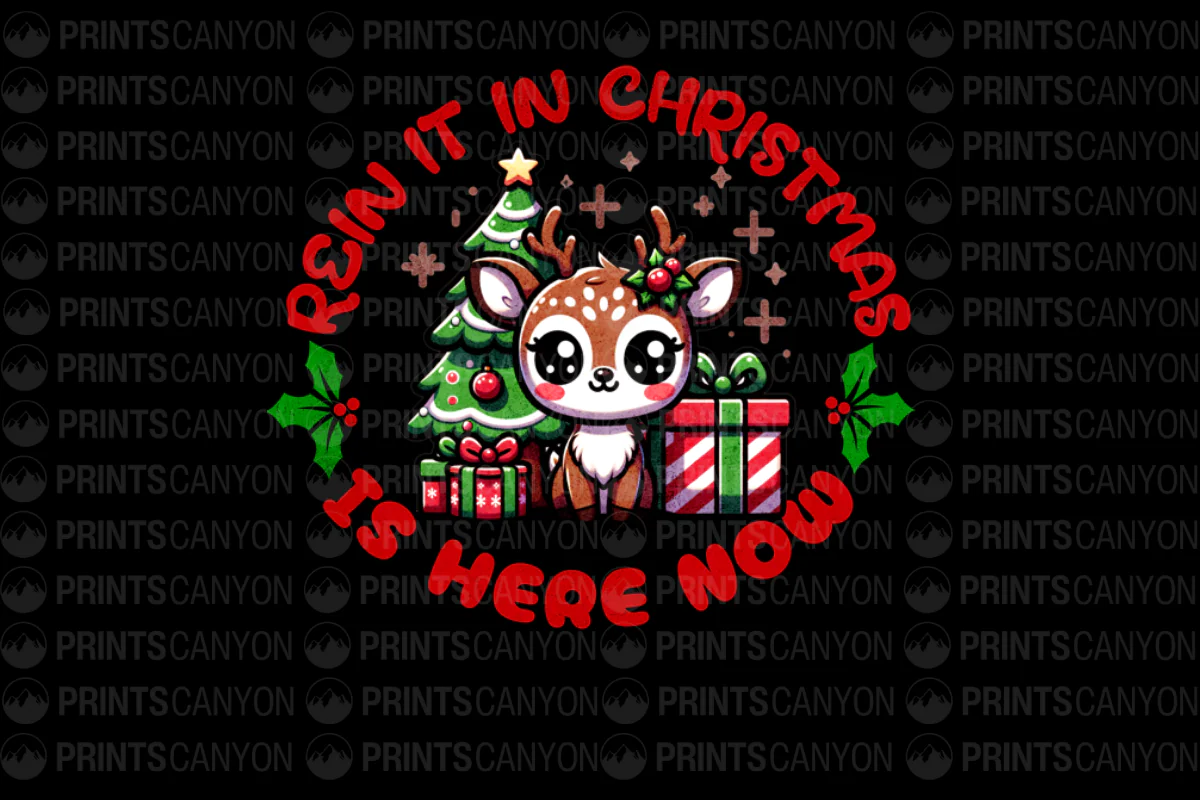 Cute Christmas Deer T-shirt Design with Festive Text and Holiday Cheer