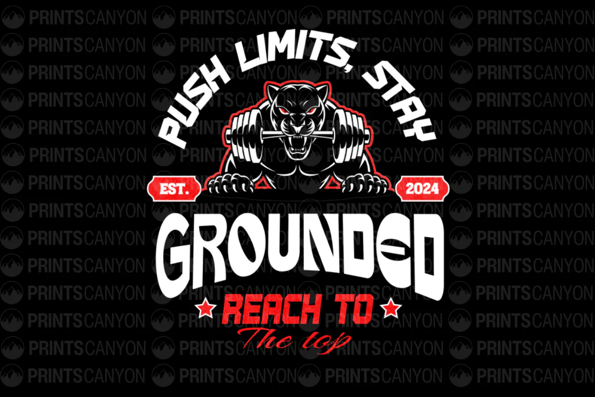 Push Limits Stay Grounded Gym Motivational T-Shirt Design Fitness Apparel