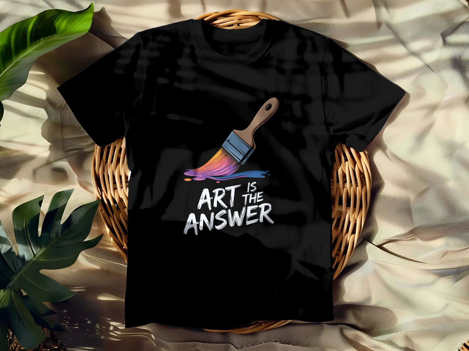 Art Is the Answer Paint Brush Graphic Design T-Shirt