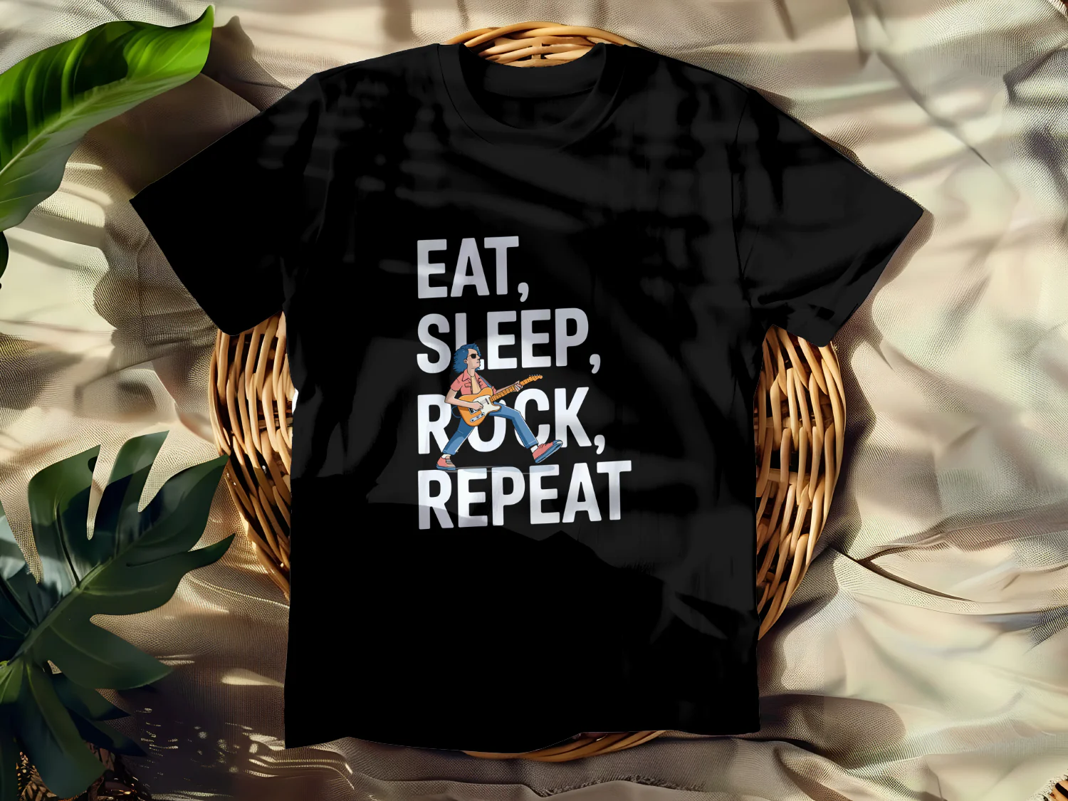 Eat Sleep Rock Repeat Graphic Tee for Music Lovers