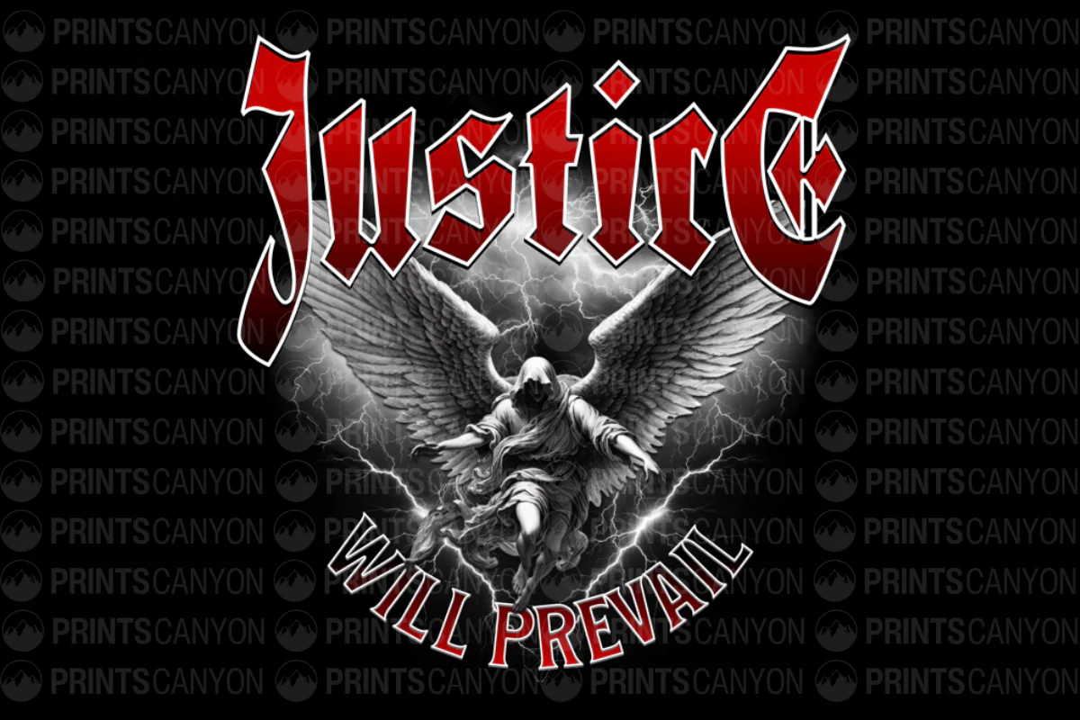 Justice Will Prevail Angelic Graphic Tee Shirt