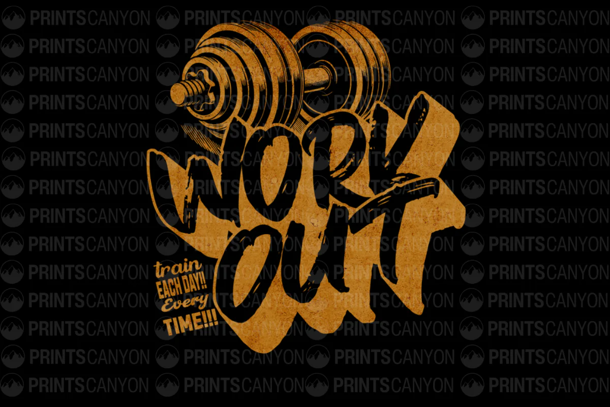 Workout Motivation T-Shirt Design Train Each Day Every Time Fitness Apparel Print Ready