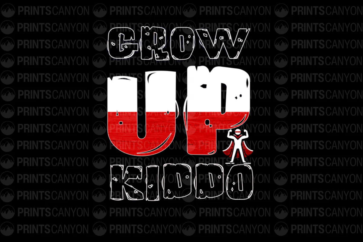 Grow Up Kiddo Fun T-Shirt Design for Kids and Teens