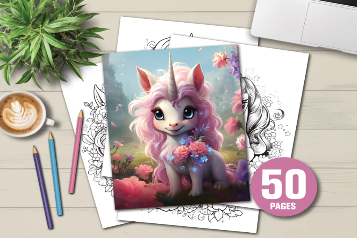 Magical Unicorn Coloring Book with 50 Enchanting Pages for Imagination and Creativity