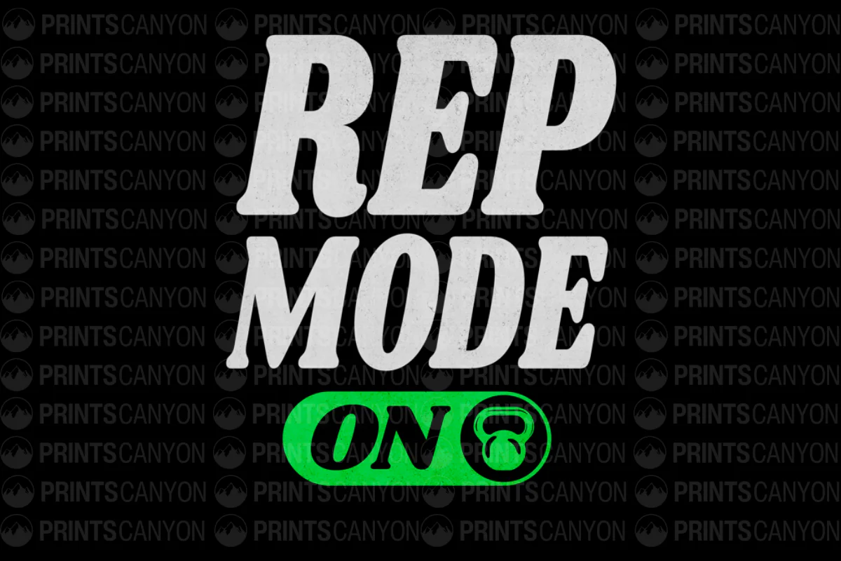 Rep Mode On Fitness T-Shirt Design Motivational Workout Apparel