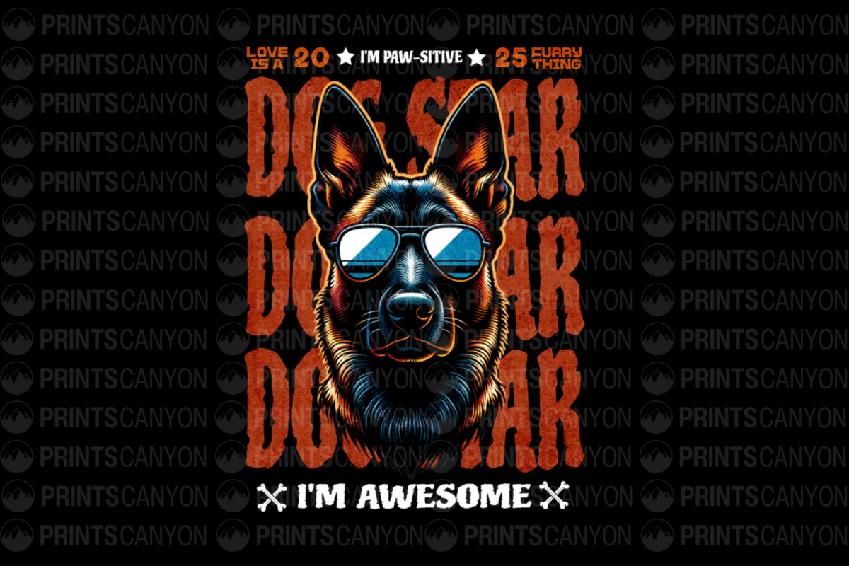 Paw-sitive Dog Lover T-Shirt Design I'm Awesome with Cool Dog in Sunglasses
