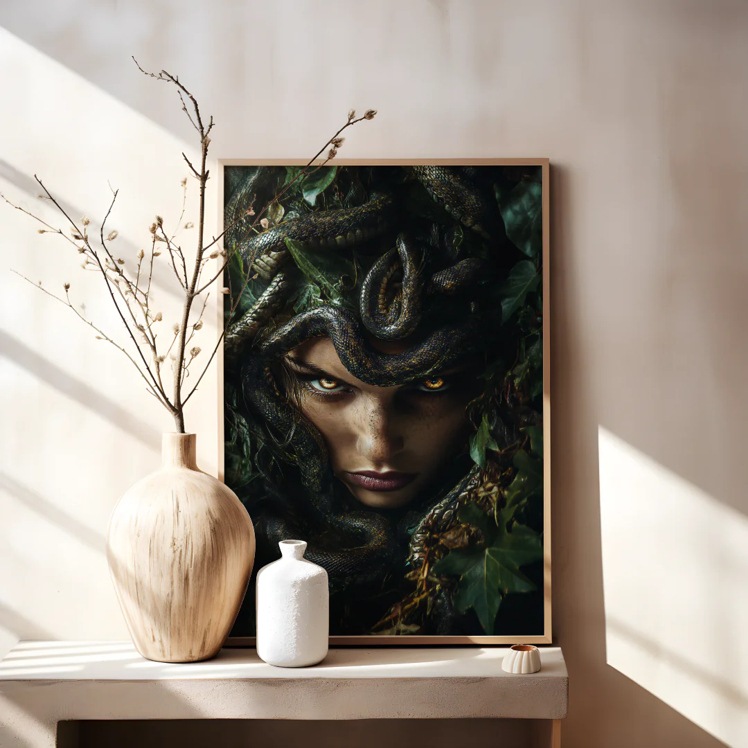 Mystical Serpent Queen Printable Wall Art for Unique Home Decor