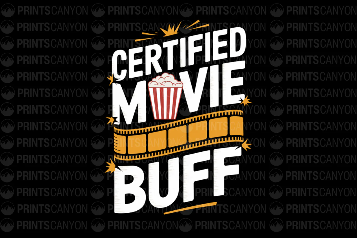 Certified Movie Buff T-Shirt Design for Film Lovers