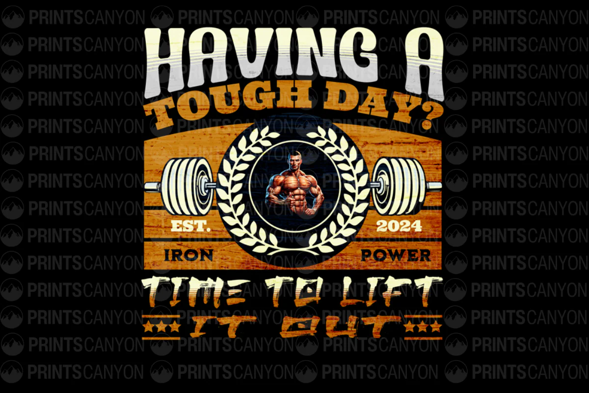 Tough Day? Time to Lift It Out Gym T-Shirt Design for Fitness Enthusiasts