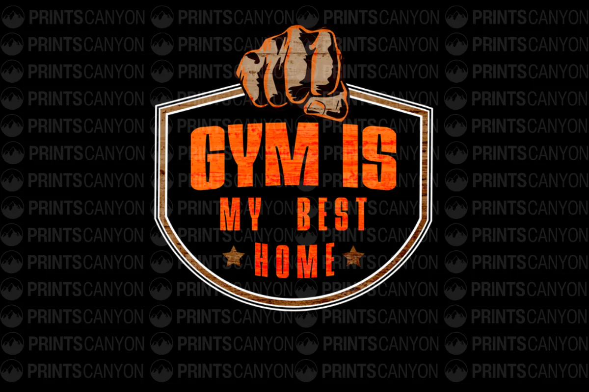 Gym Is My Best Home Motivational T-Shirt Design for Fitness Enthusiasts