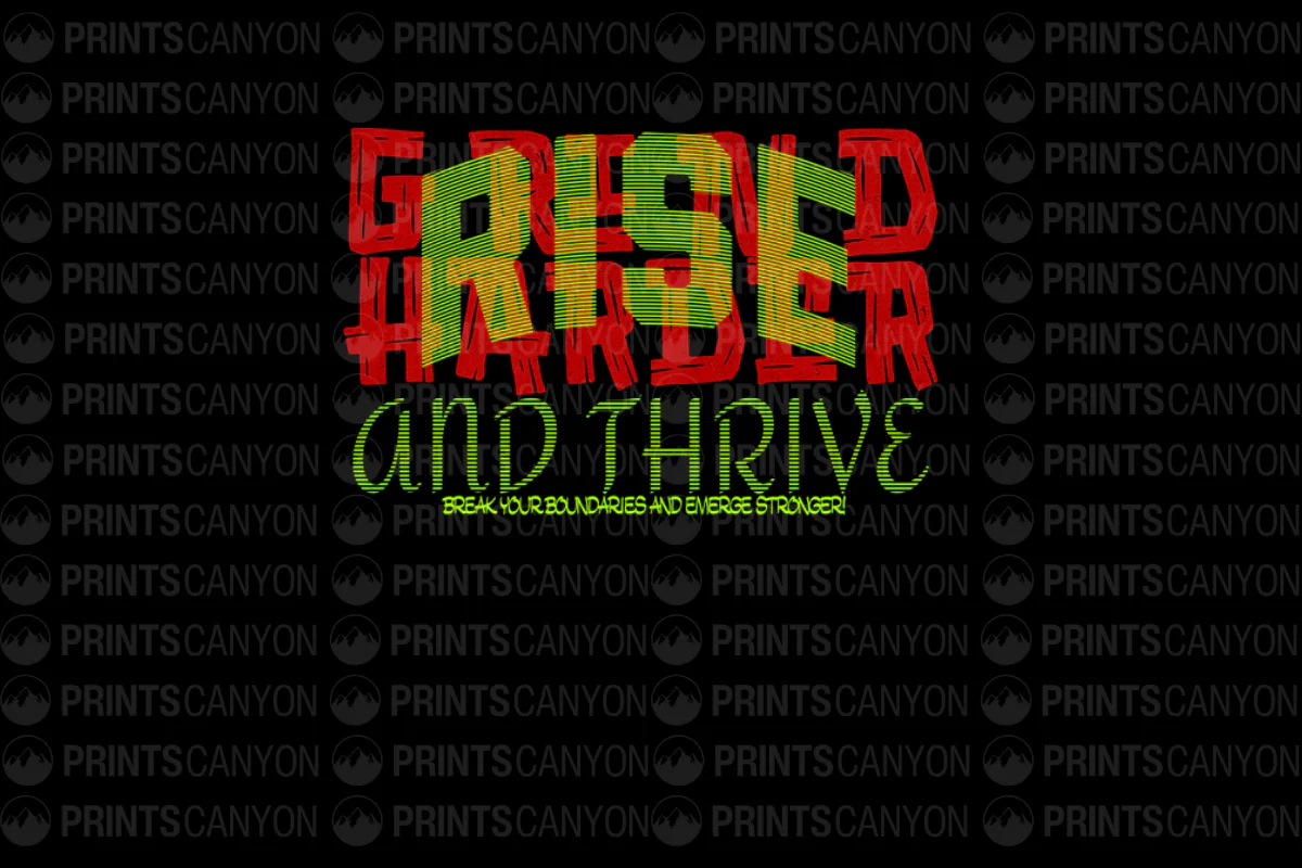 Rise Harder and Thrive T-Shirt Design Inspirational Fitness Motivation