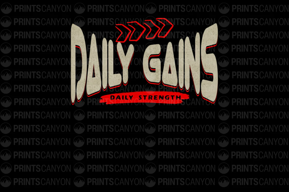 Daily Gains T-Shirt Design for Fitness Enthusiasts and Strength Training