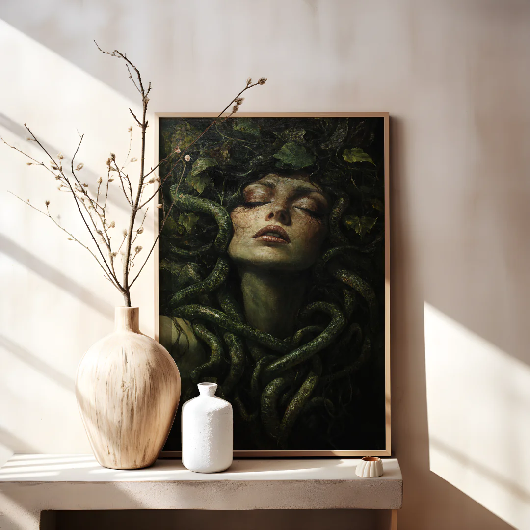 Enchanting Serpent Goddess - Printable Wall Art for Unique Home Decor