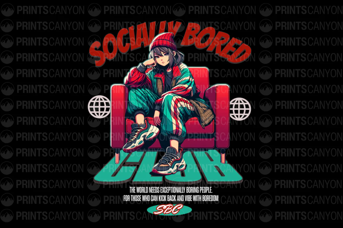 Socially Bored Club T-Shirt Design for Chill Vibes and Boring Adventures