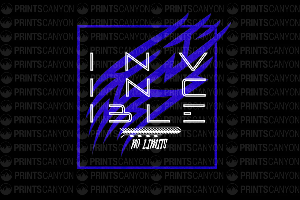 Invincible No Limits Motivational T-Shirt Design Printable Digital File