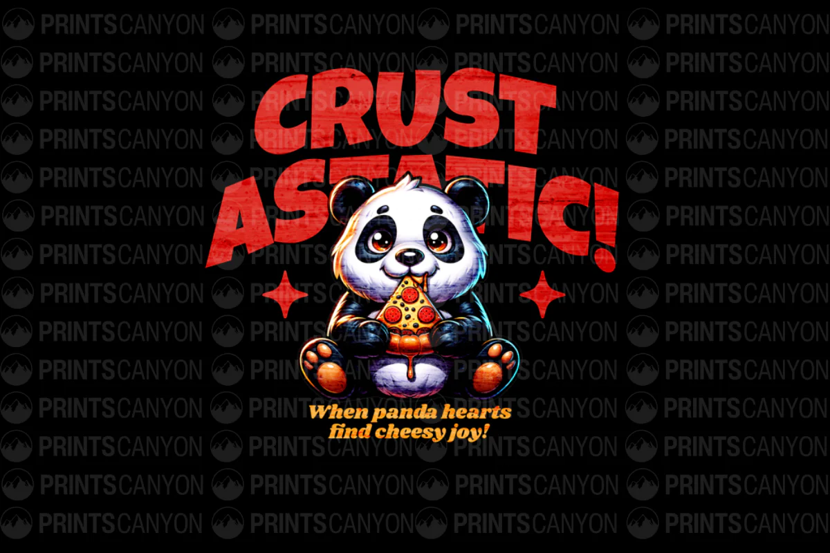 Crustastic Panda Pizza Love T-Shirt Design