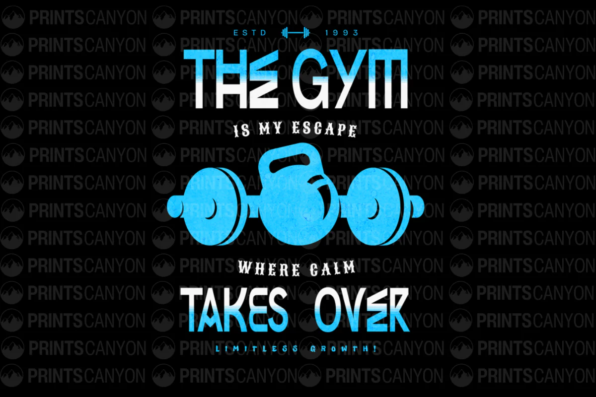 The Gym is My Escape T-Shirt Design for Fitness Enthusiasts