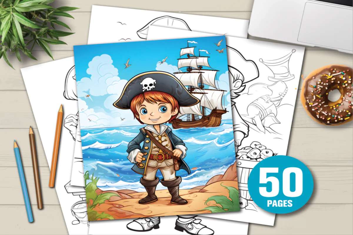 Pirate Adventure Coloring Book 50 Pages of Fun for Kids