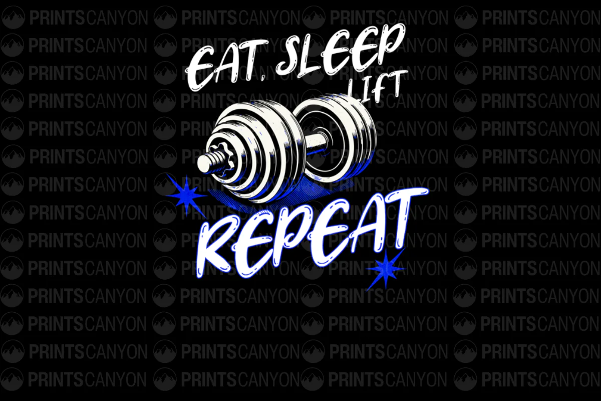 Eat Sleep Lift Repeat Gym T-Shirt Design for Workout Enthusiasts