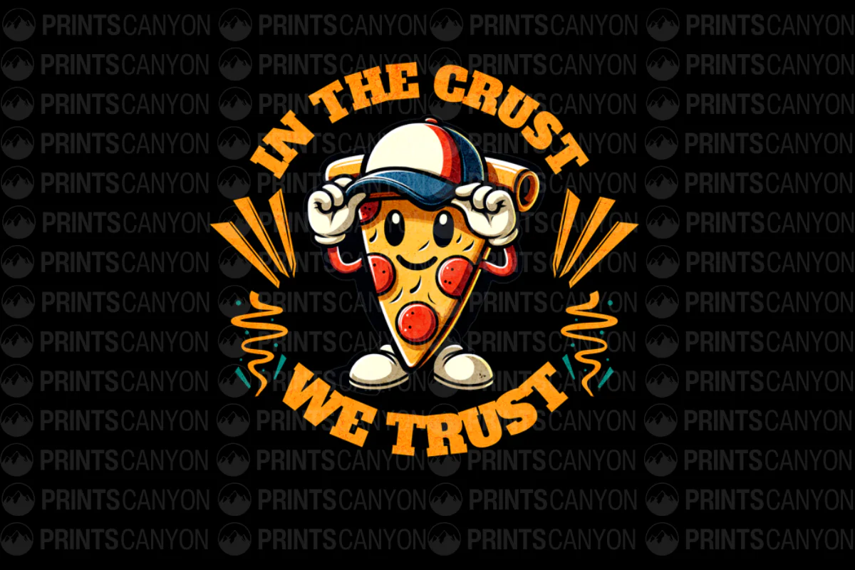 In the Crust We Trust Pizza T-Shirt Design