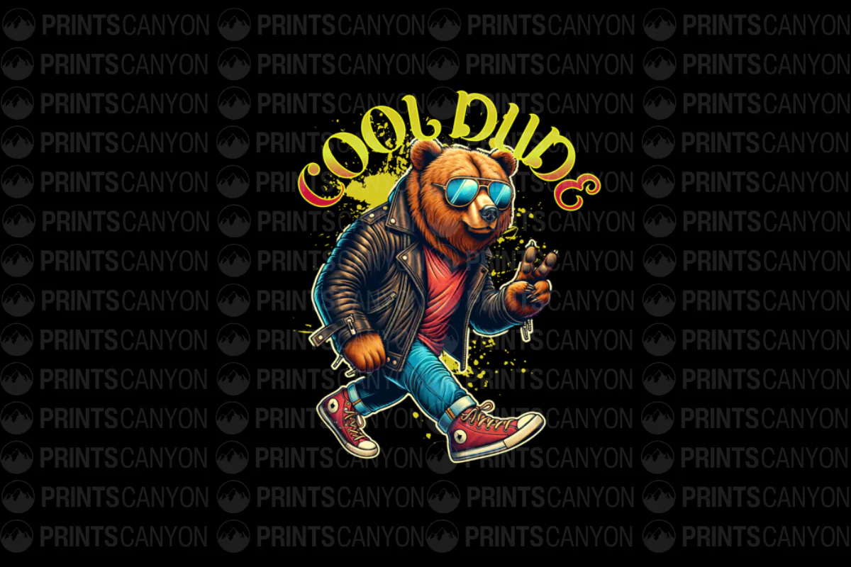 Cool Dude Bear T-Shirt Design Vintage Retro Style