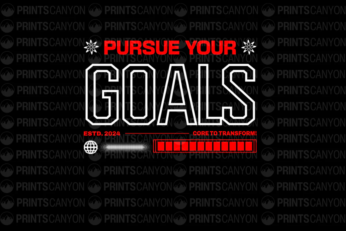 Pursue Your Goals T-Shirt Design Motivational Fitness Apparel Core to Transform 2024