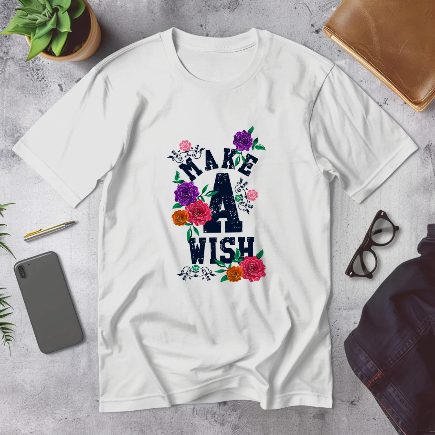 Floral Make A Wish Art Print for Inspiring Home Decor or Gift Ideas