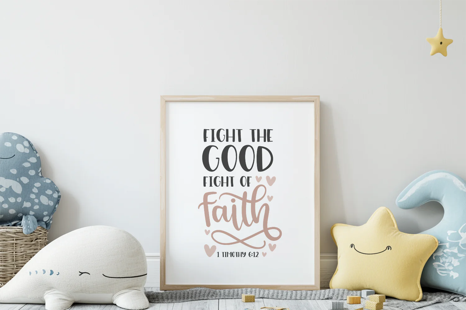 Fight the Good Fight of Faith Decor Wall Art Print 1 Timothy 6:12 Inspirational Gift