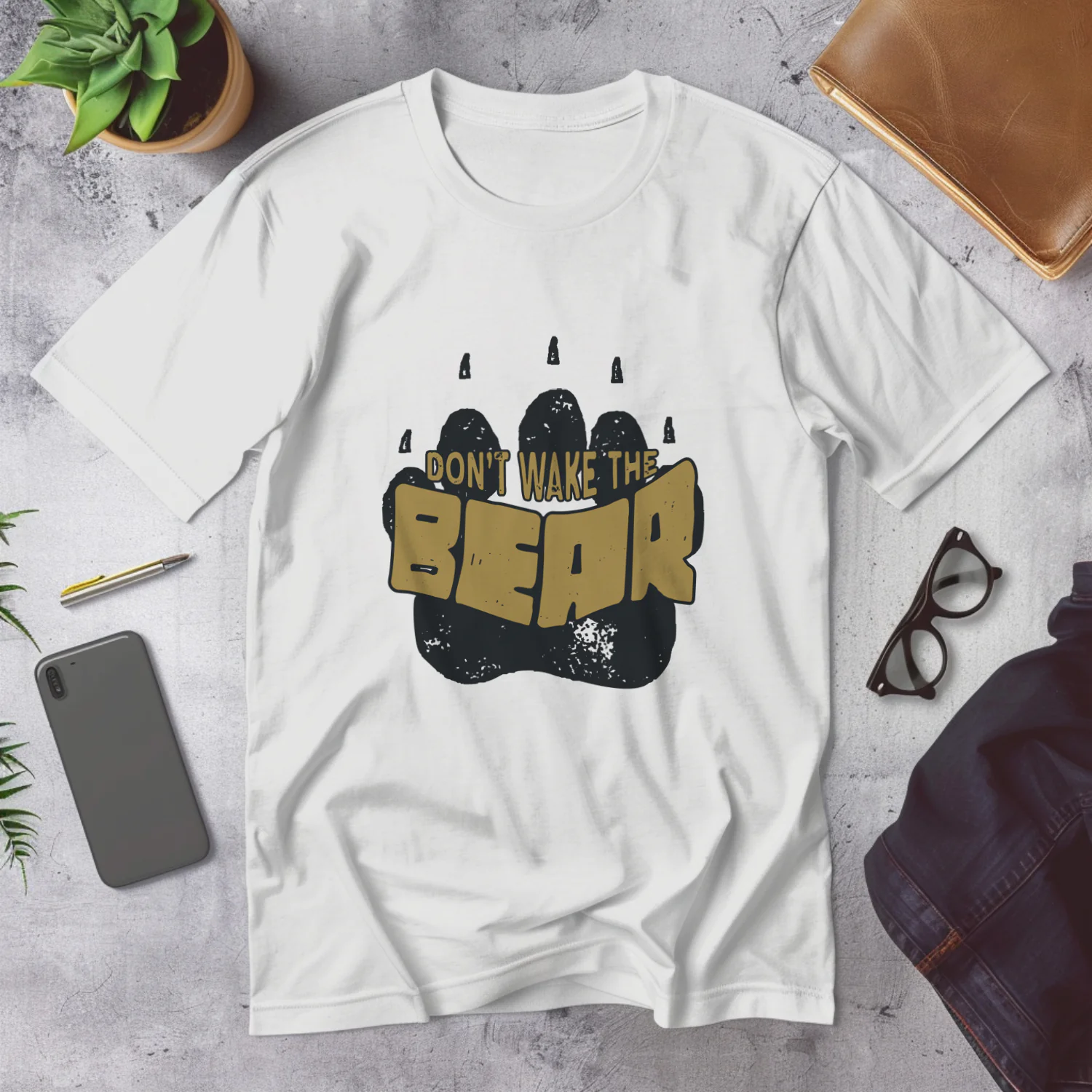 Don't Wake the Bear Funny T-Shirt Design for Outdoor Lovers and Campers