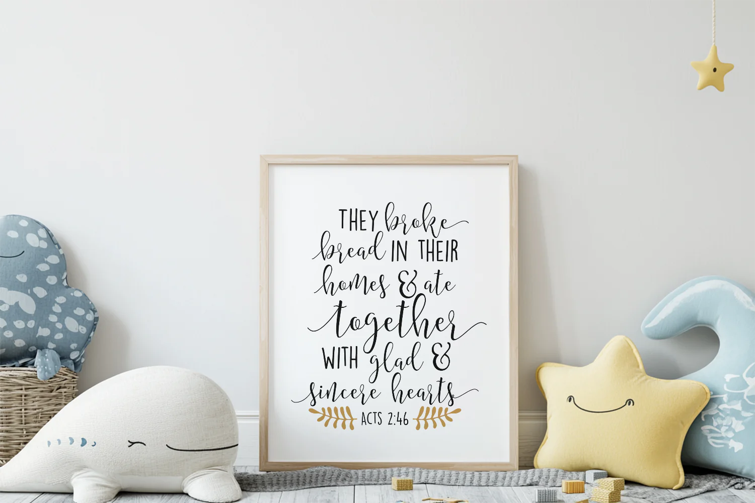 Inspirational Wall Art They Broke Bread Together with Glad and Sincere Hearts Acts 2:46