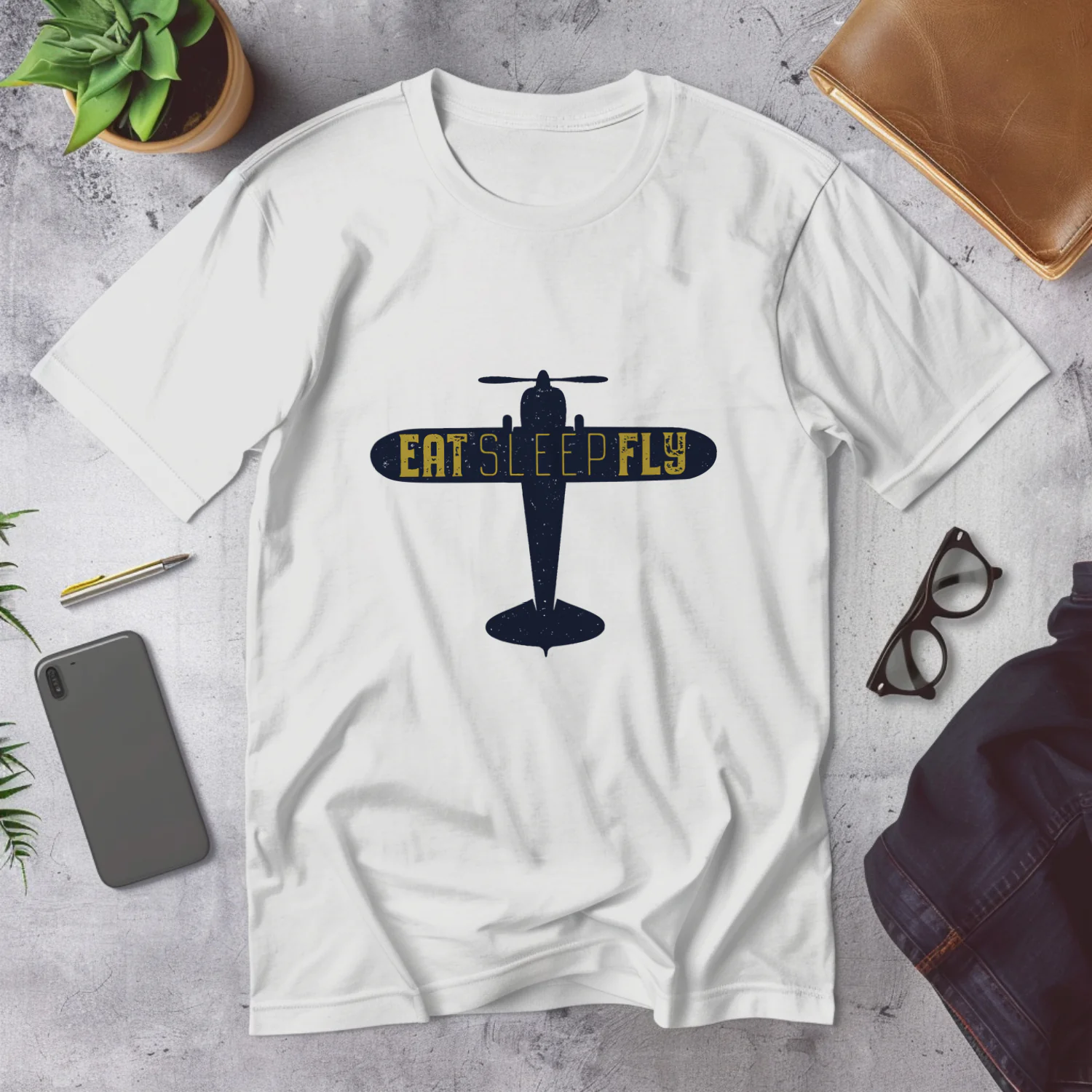 Eat Sleep Fly Aviation T-Shirt for Pilots and Aviation Enthusiasts
