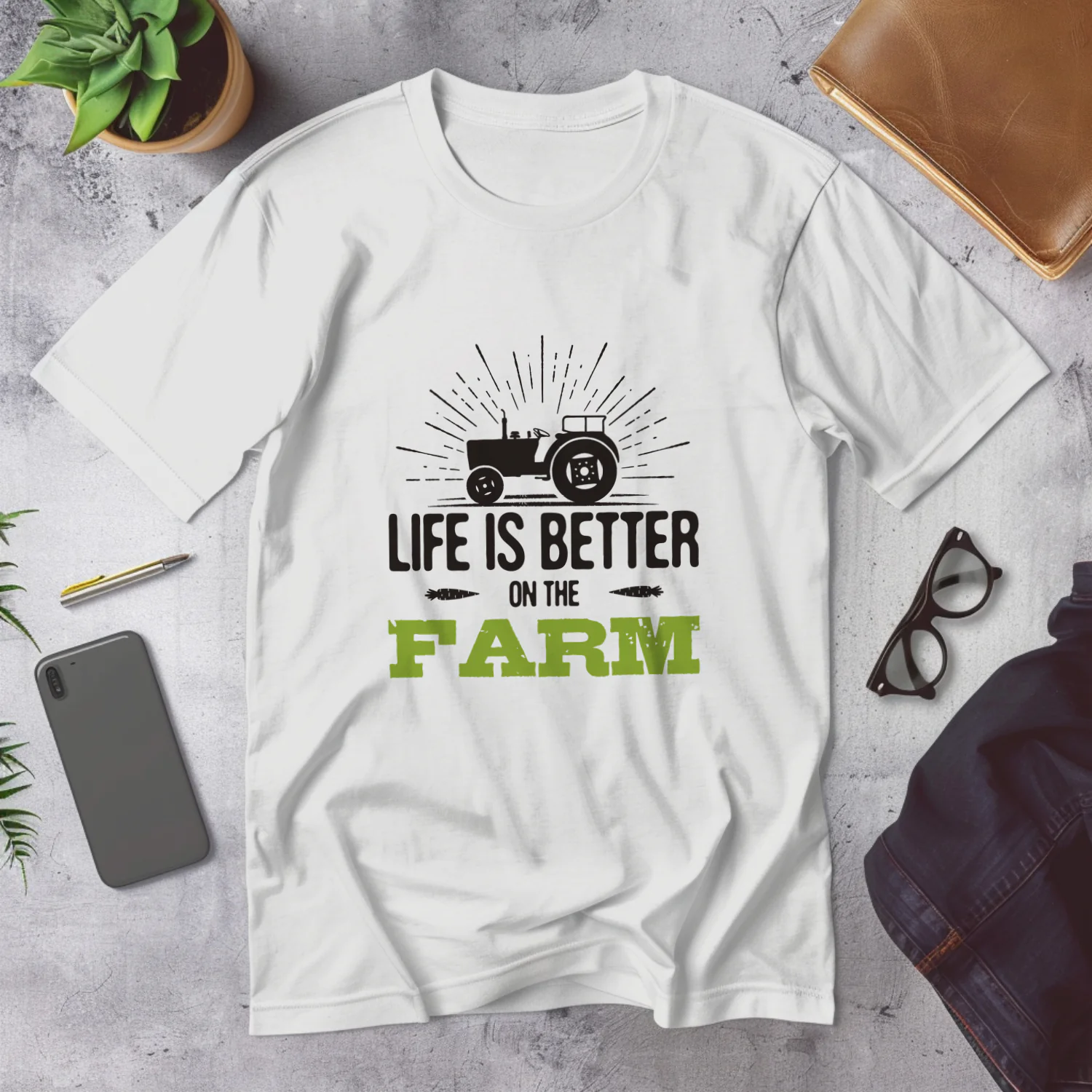 Life is Better on the Farm Vintage Tractor Design Shirt