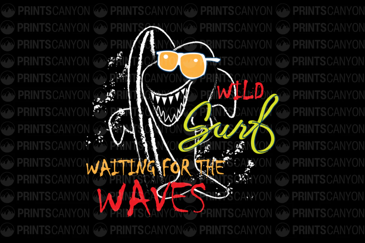 Wild Surf: Awaiting the Waves with a Fun Shark Design
