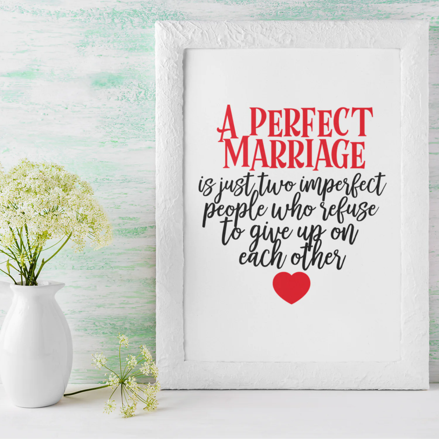 A Perfect Marriage Art Print for Romantic Home Decor and Wedding Gifts