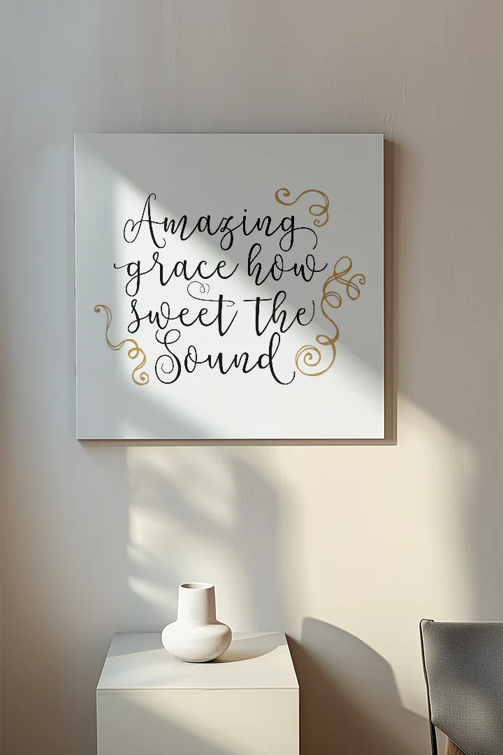 Amazing Grace Wall Art Print - Inspirational Home Decor for Faith and Hope