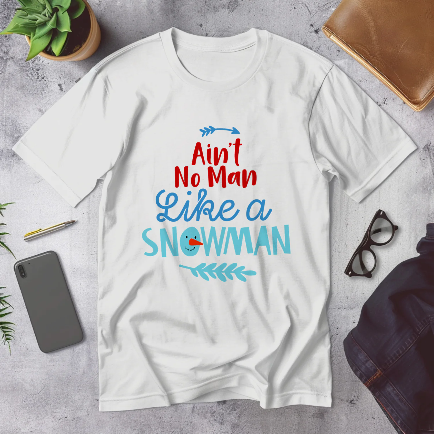 Ain't No Man Like a Snowman Fun Holiday Graphic Tee
