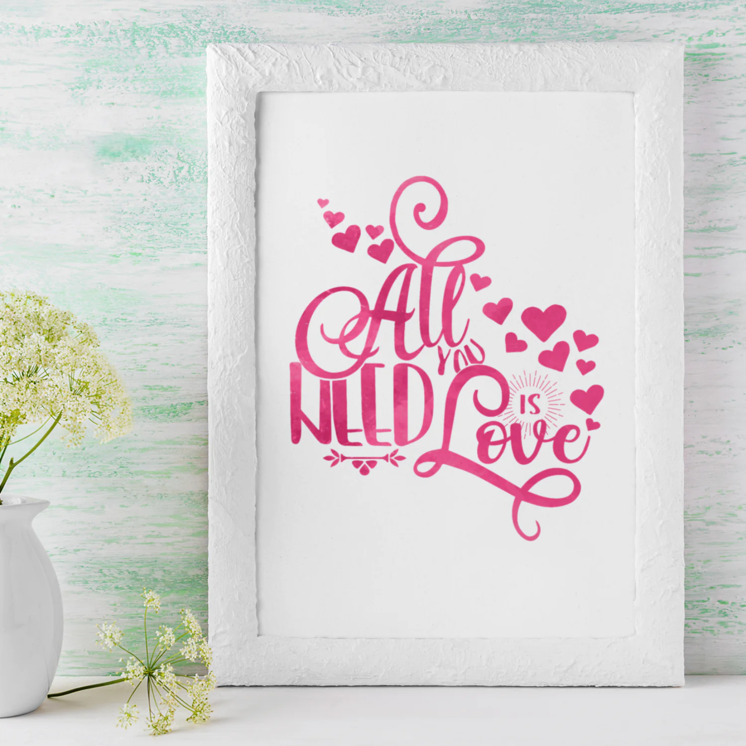 All You Need Is Love Inspirational Wall Art Design