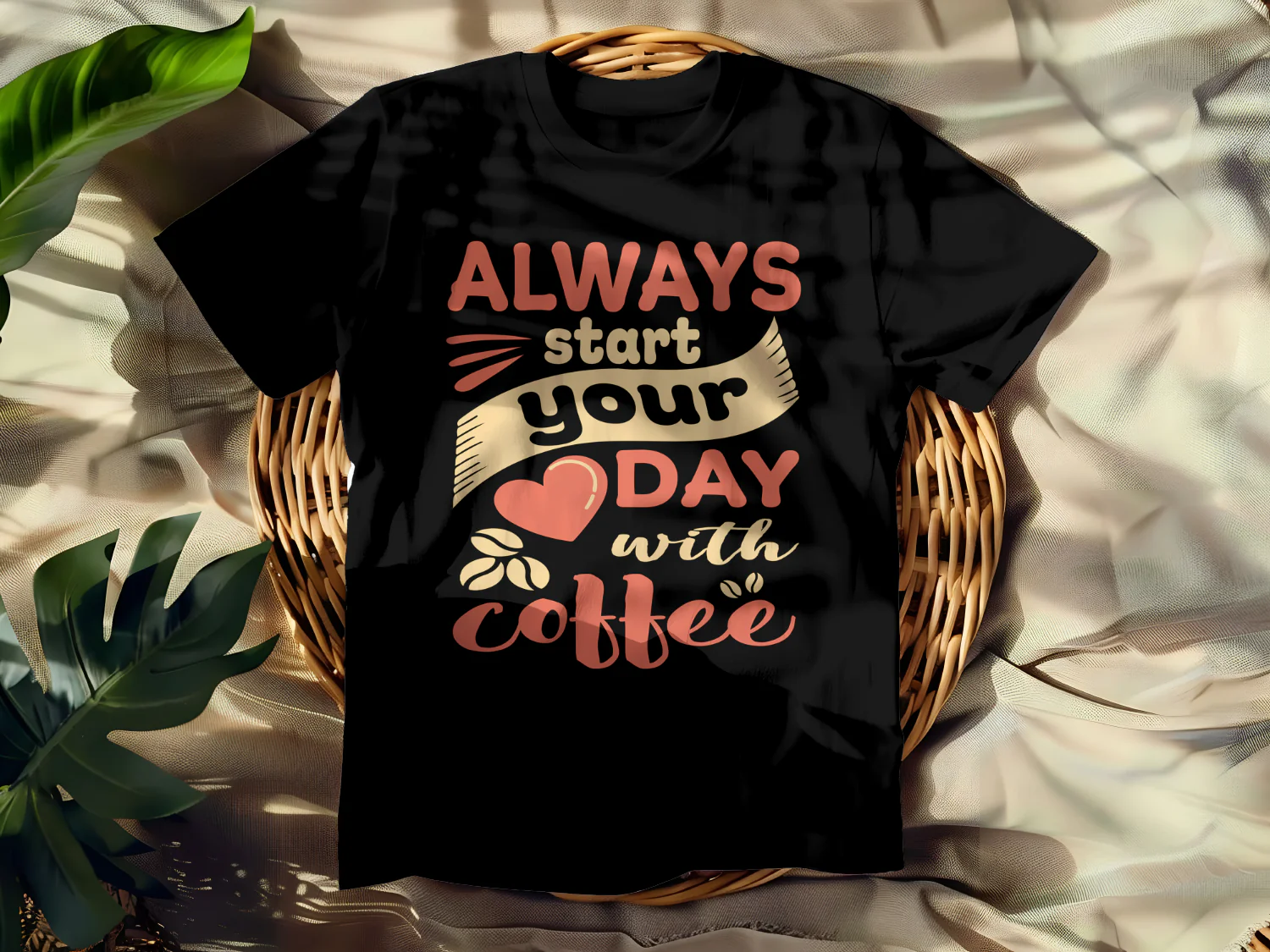 Always Start Your Day with Coffee Wall Art Print Decor