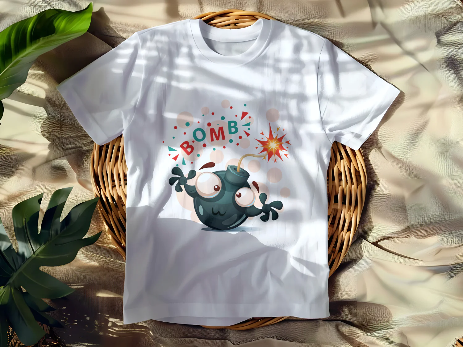 Cute Cartoon Bomb T-Shirt Design with Fun Explosive Graphics