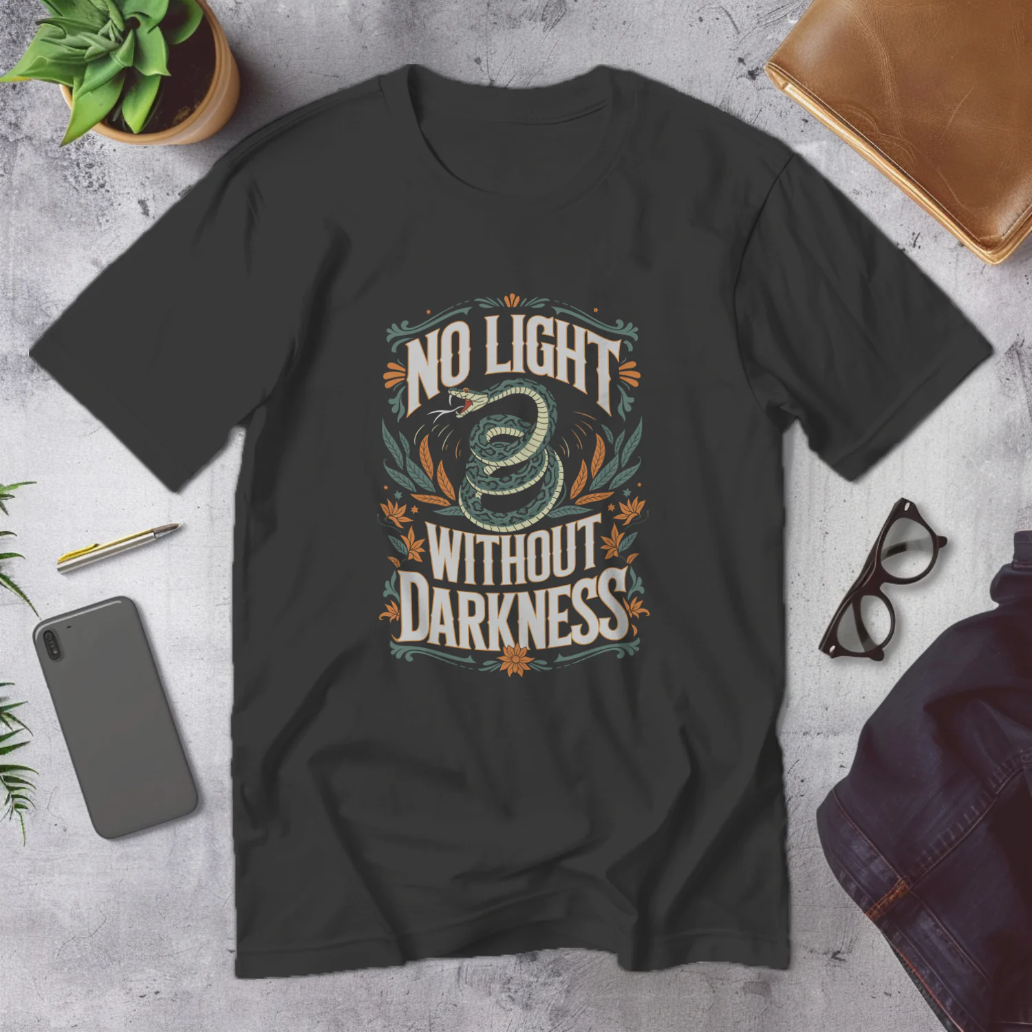 No Light Without Darkness Enchanted Graphic T-Shirt Design