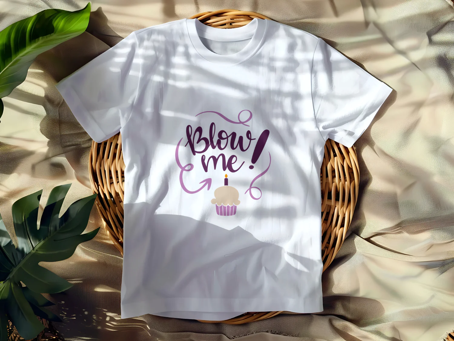Funny Birthday Cupcake T-Shirt Design - Blow Me!  Perfect for Party Celebrations
