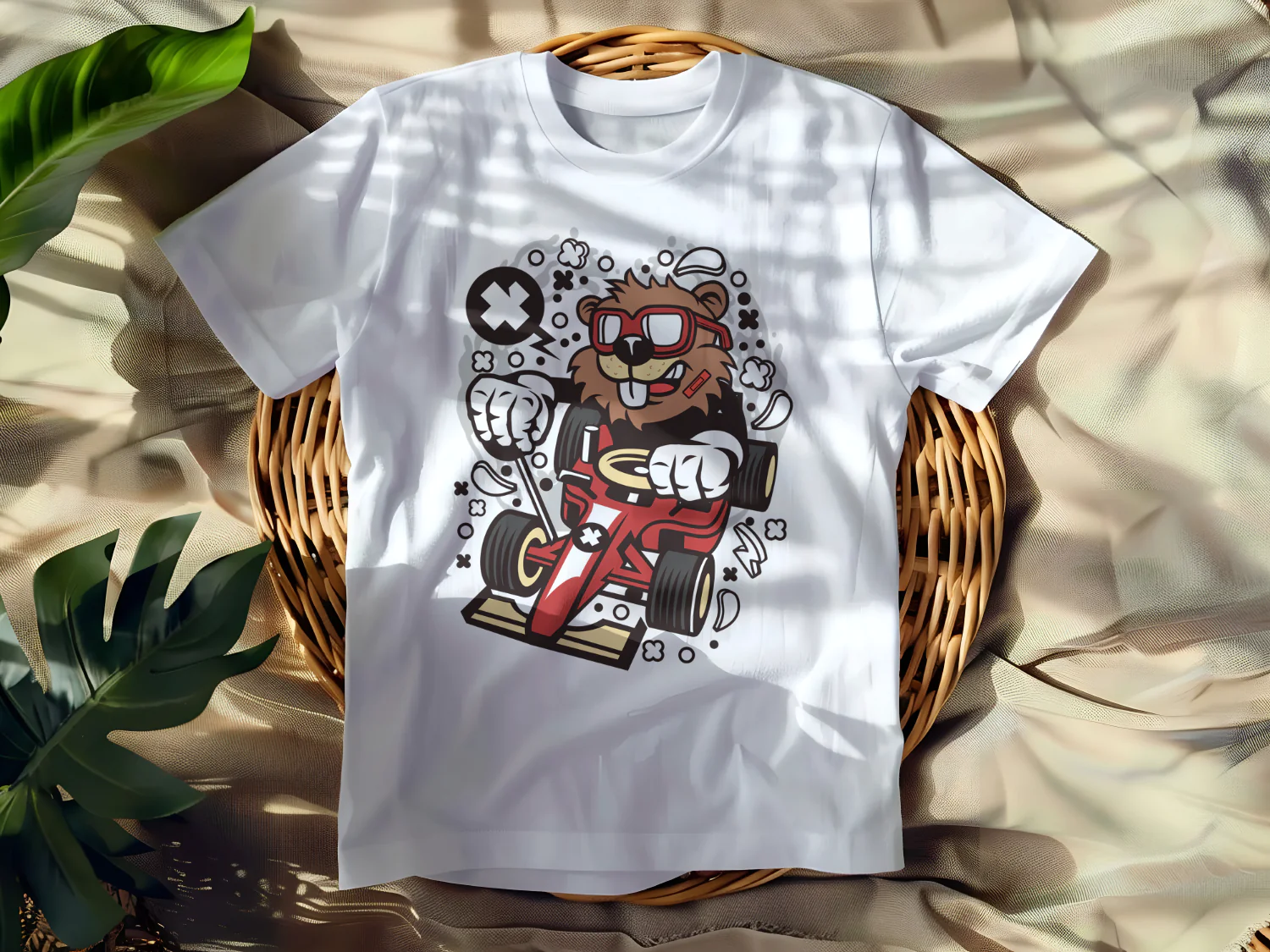Cool Racing Beaver T-shirt Design for Speed Enthusiasts