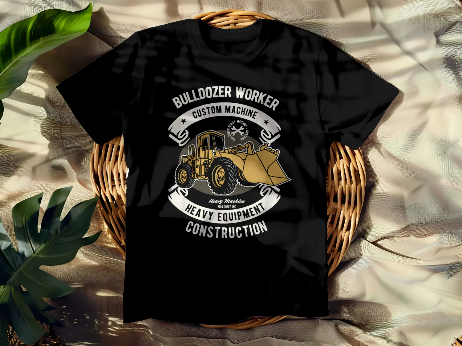 Bulldozer Worker Heavy Equipment Construction T-Shirt Design