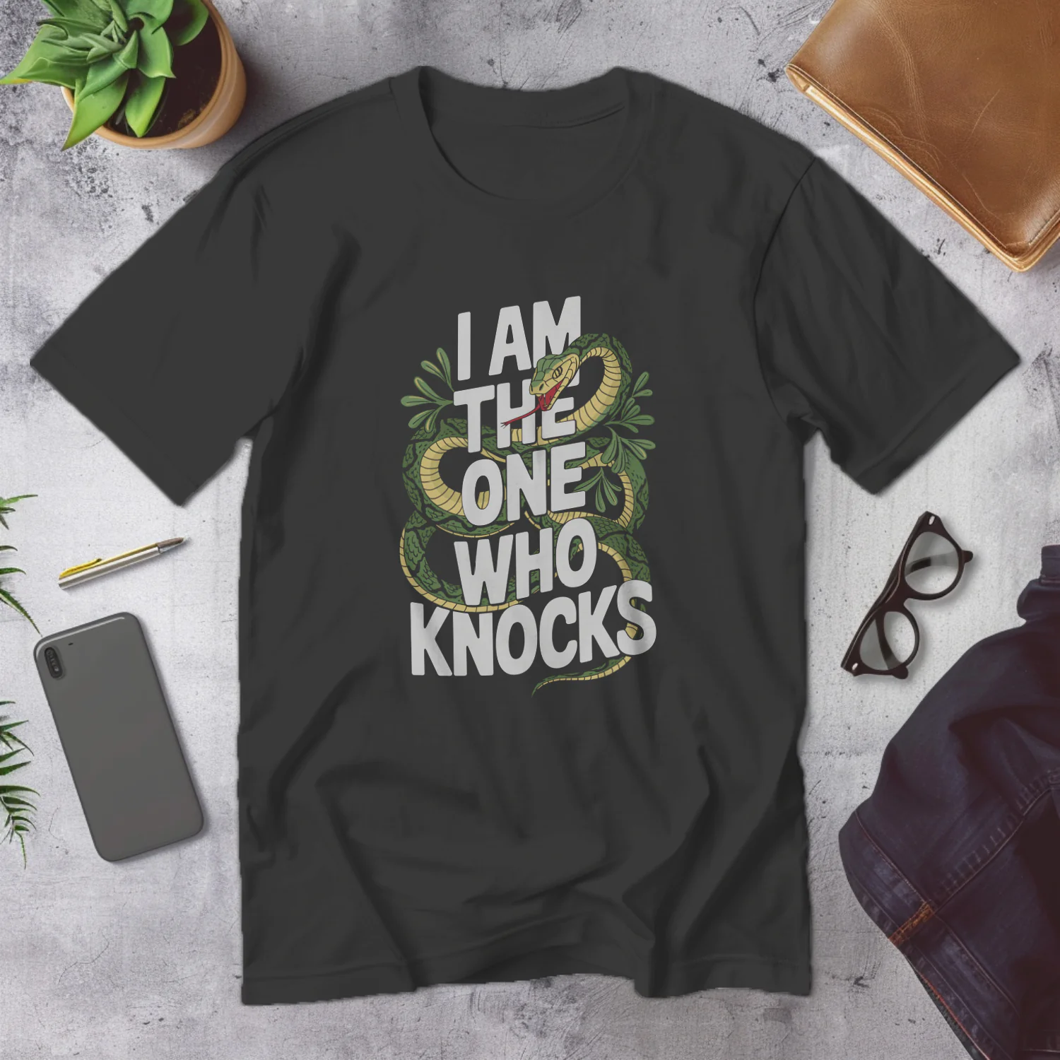 I Am The One Who Knocks Snake Design T-Shirt