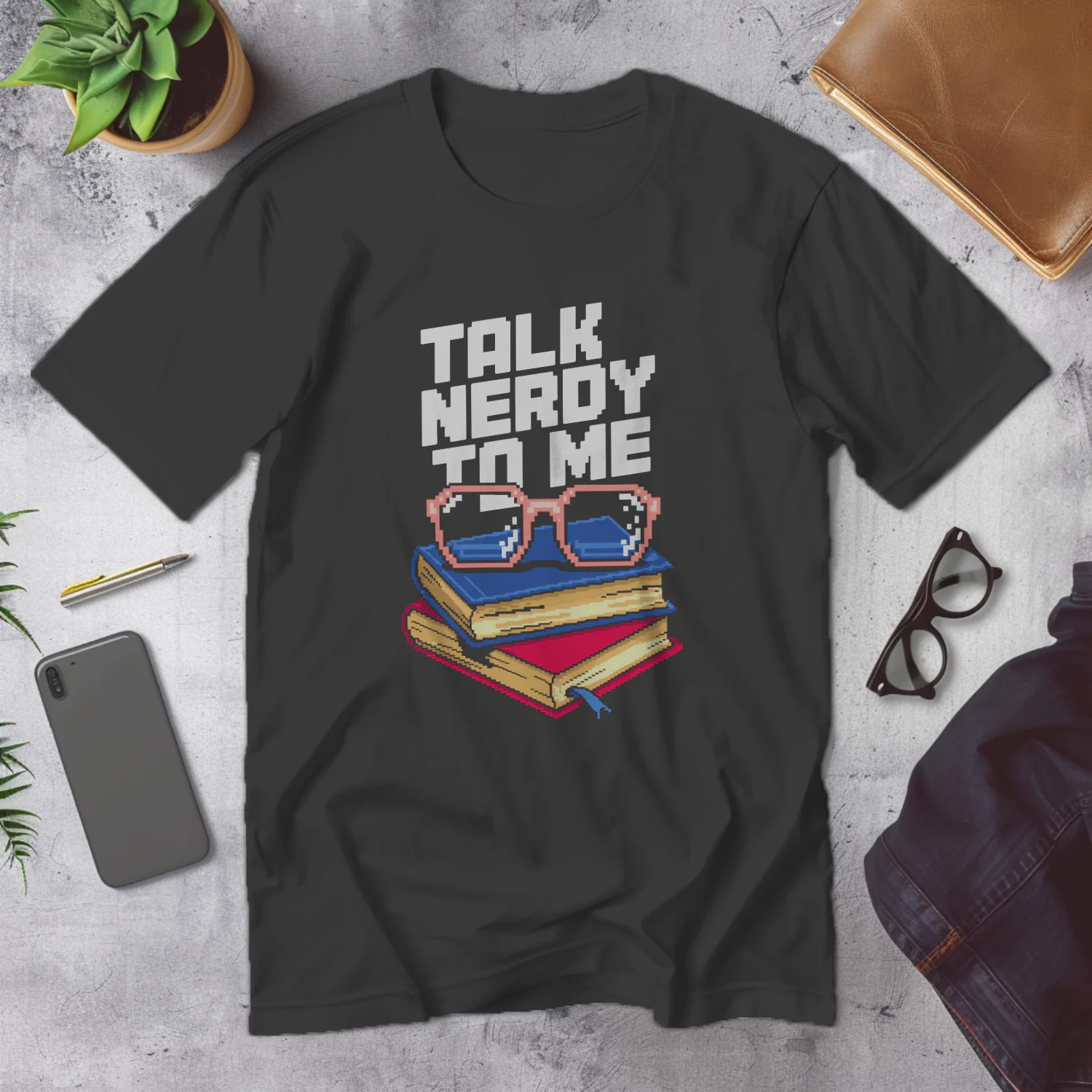 Talk Nerdy to Me Retro Style Graphic Tee for Book Lovers and Nerd Culture Fans