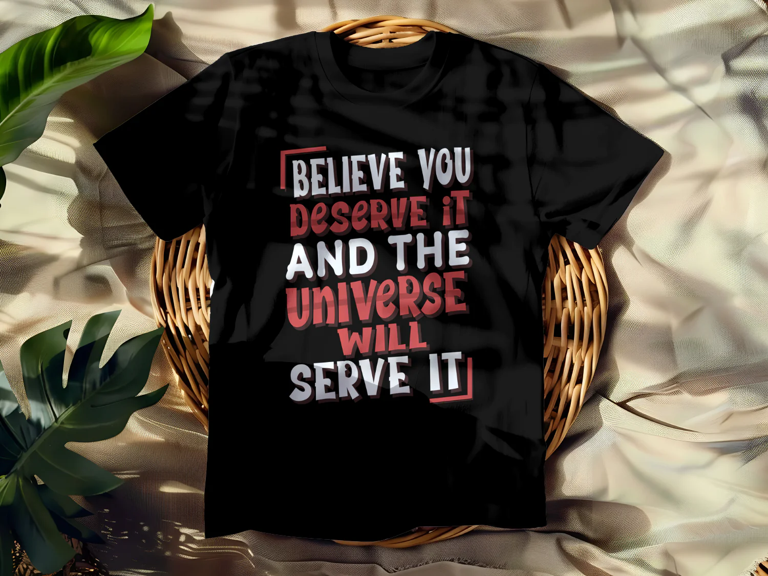 Believe You Deserve It T-Shirt Design Inspirational Quote Graphic